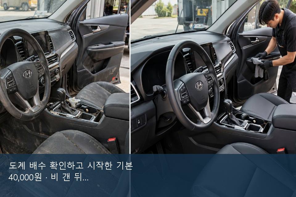 도계 배수 확인하고 시작한 기본 40,000원 · 비 갠 뒤의 작업